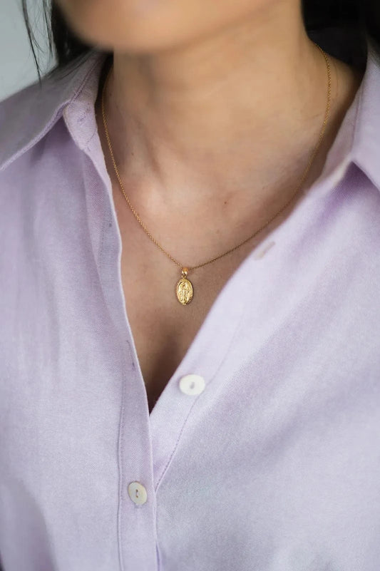 14k Gold Miraculous Medal 0.4" x 0.6" (Medal Only)