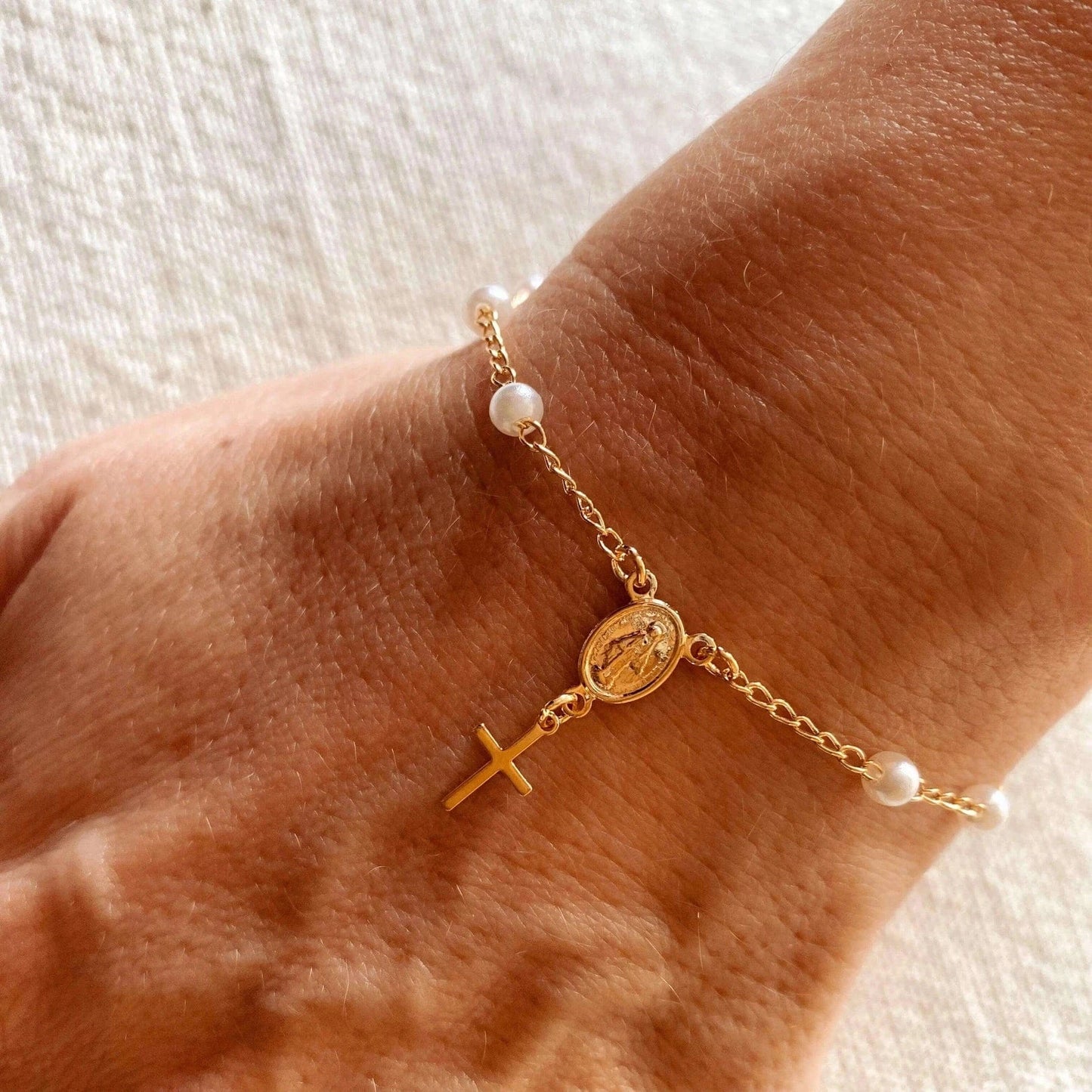 18k Gold Filled Rosary Bracelet