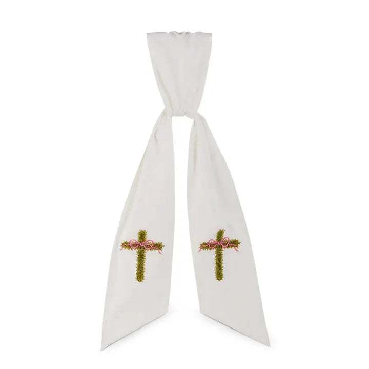 Cross Wreath Sash – Spring Home Accent (60”)