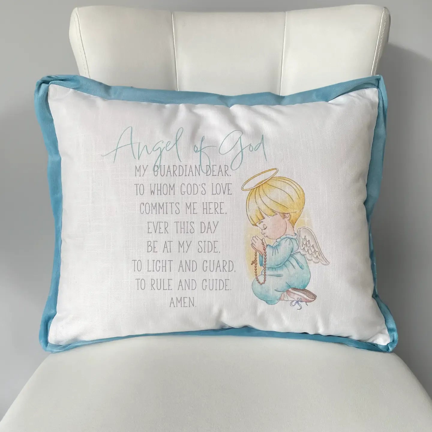 Guardian Angel Pillow for Boy_Baptism Gift