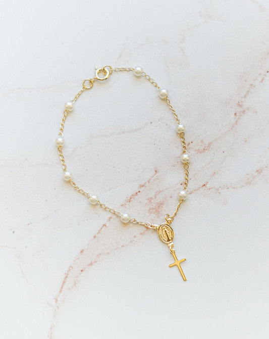 18k Gold Filled Rosary Bracelet