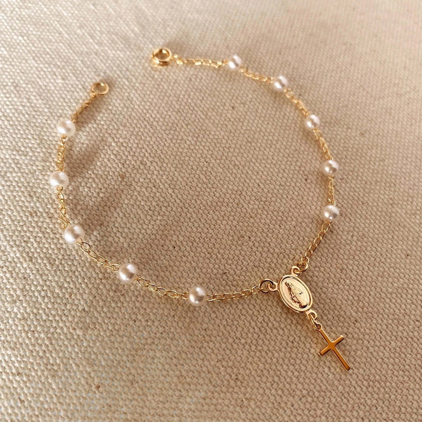 18k Gold Filled Rosary Bracelet
