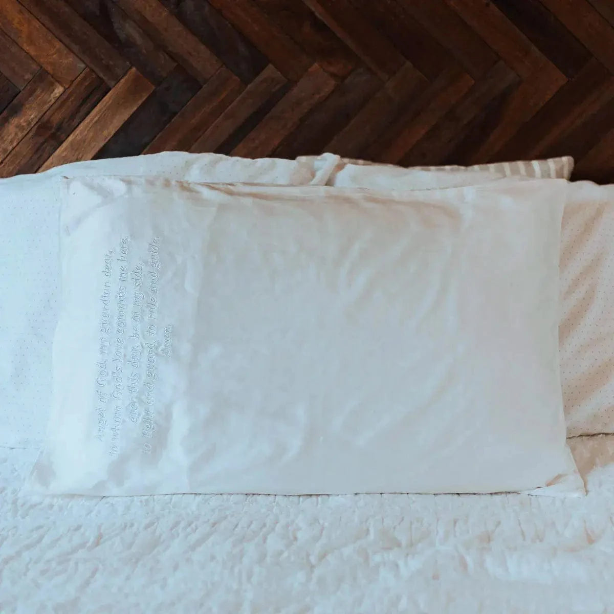 Guardian Angel Silk Pillowcase - White/White