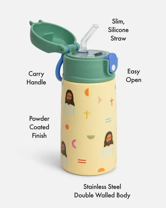 Jesus Water Bottle – Christian Water Bottle for Kids, 13.5oz Stainless Steel
