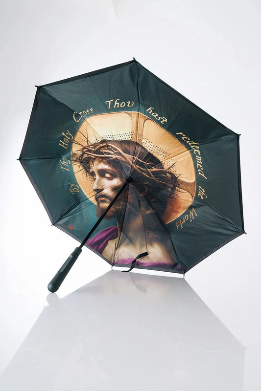Jesus With The Crown Of Thorns Umbrella