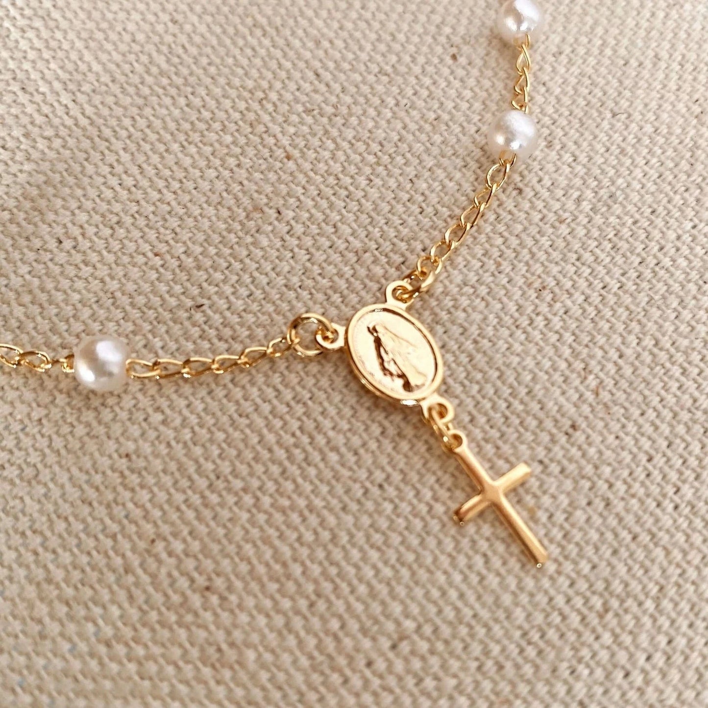 18k Gold Filled Rosary Bracelet