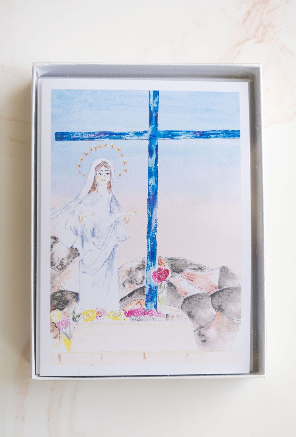 Medjugorje's Blue Cross Blank Cards Box of 8