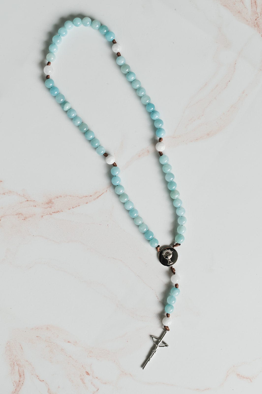 First Communion Rosary Blue