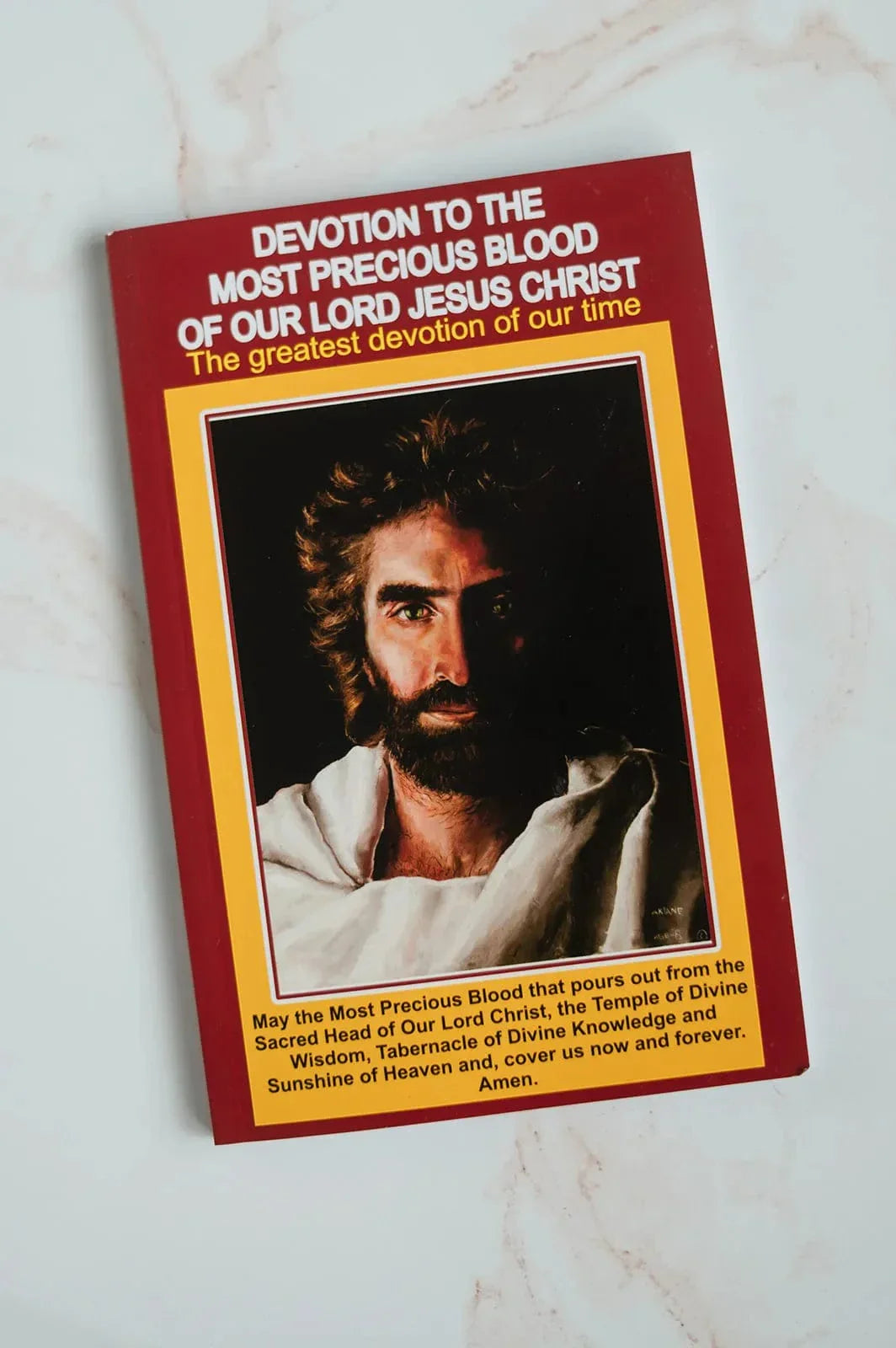 Devotion to the Precious Blood of Our Lord Jesus soft cover Catholic prayer book featuring prayers, litanies, and devotions to the Precious Blood of Jesus