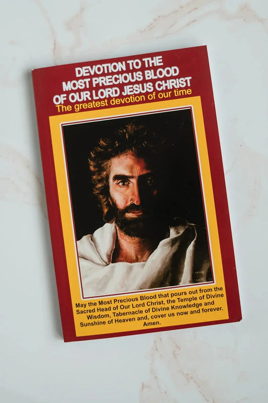 Devotion to the Precious Blood of Our Lord Jesus soft cover Catholic prayer book featuring prayers, litanies, and devotions to the Precious Blood of Jesus