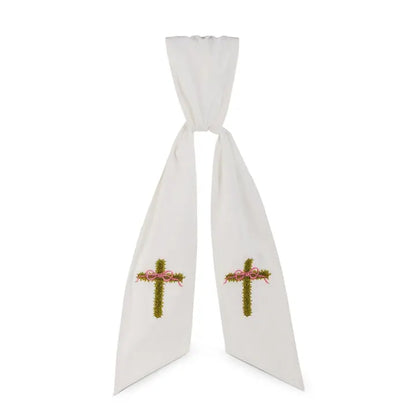 Cross Wreath Sash – Spring Home Accent (60”)
