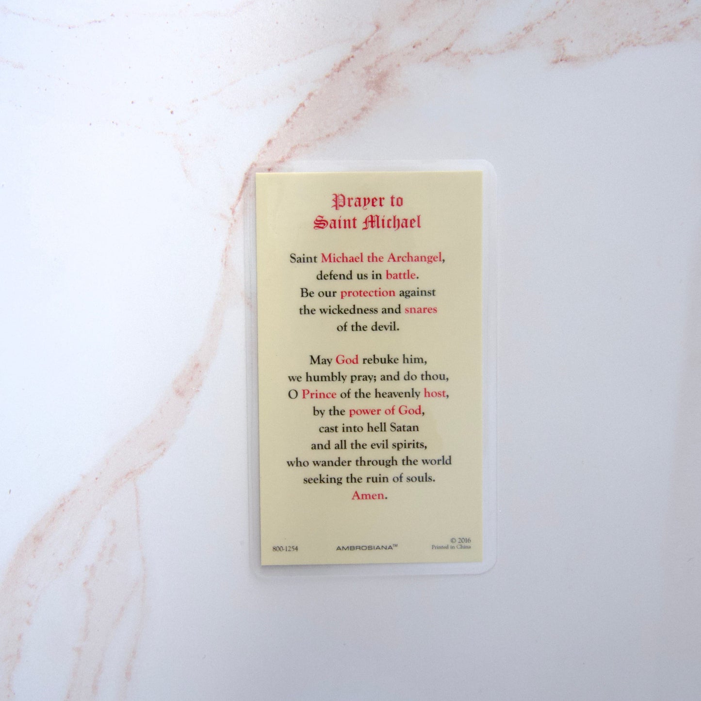 St. Michael Laminated Prayer Card