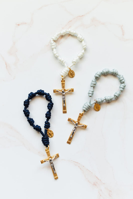 Rope Pocket Rosaries_White_Grey_Navy