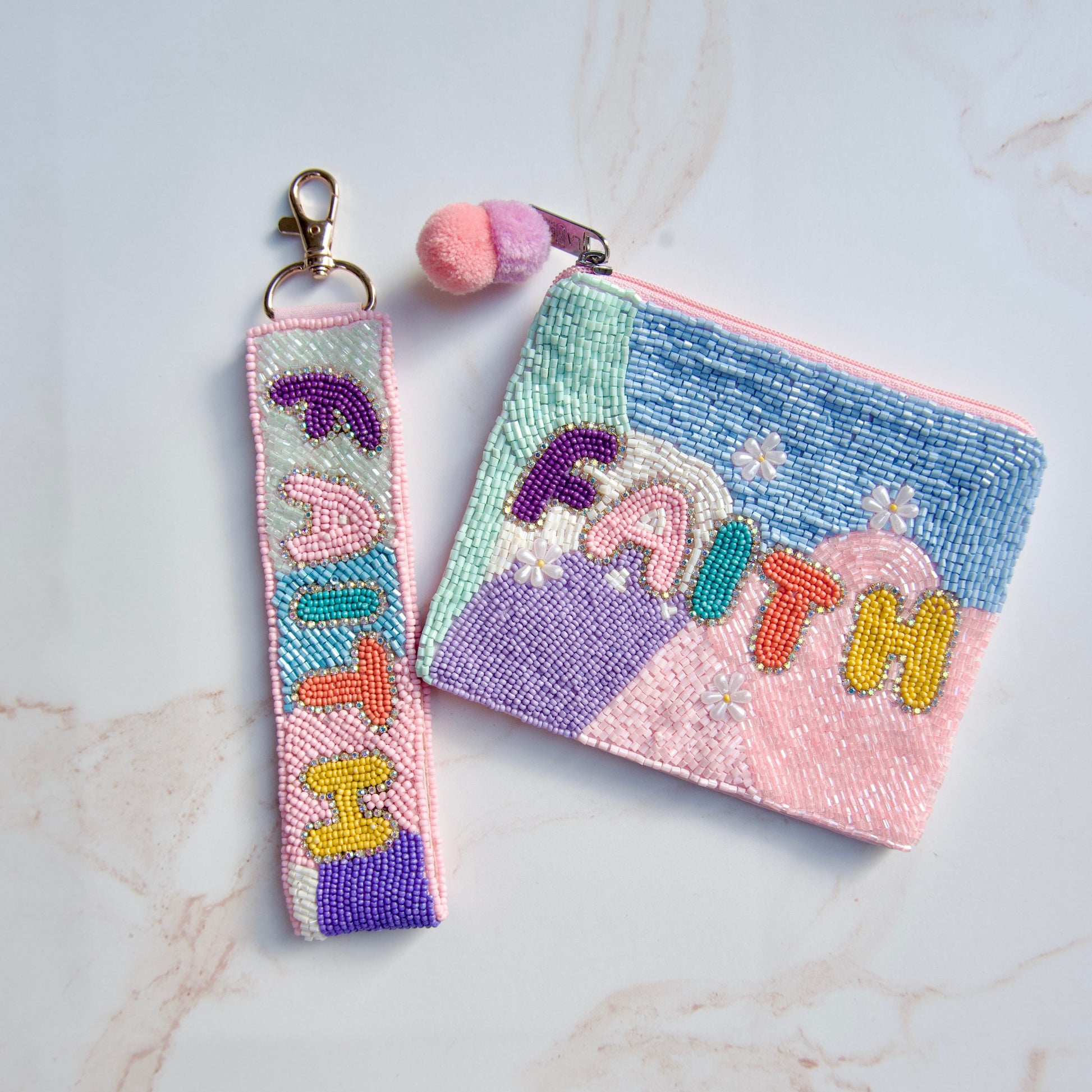 Christian Keychain and pouch Set_Faith Filled School Accessories