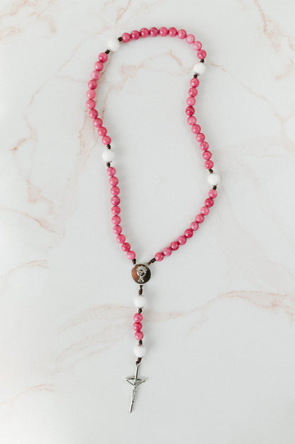 Abundantly Yours First Communion Rosary Pink