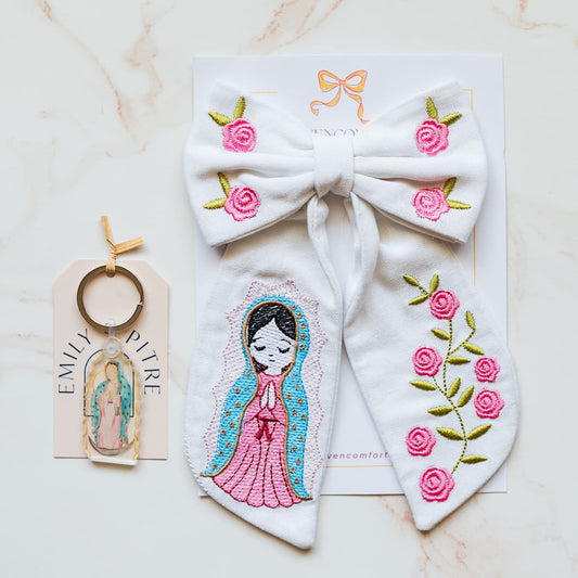 Our Lady of Guadalupe HairBbow and Keychain