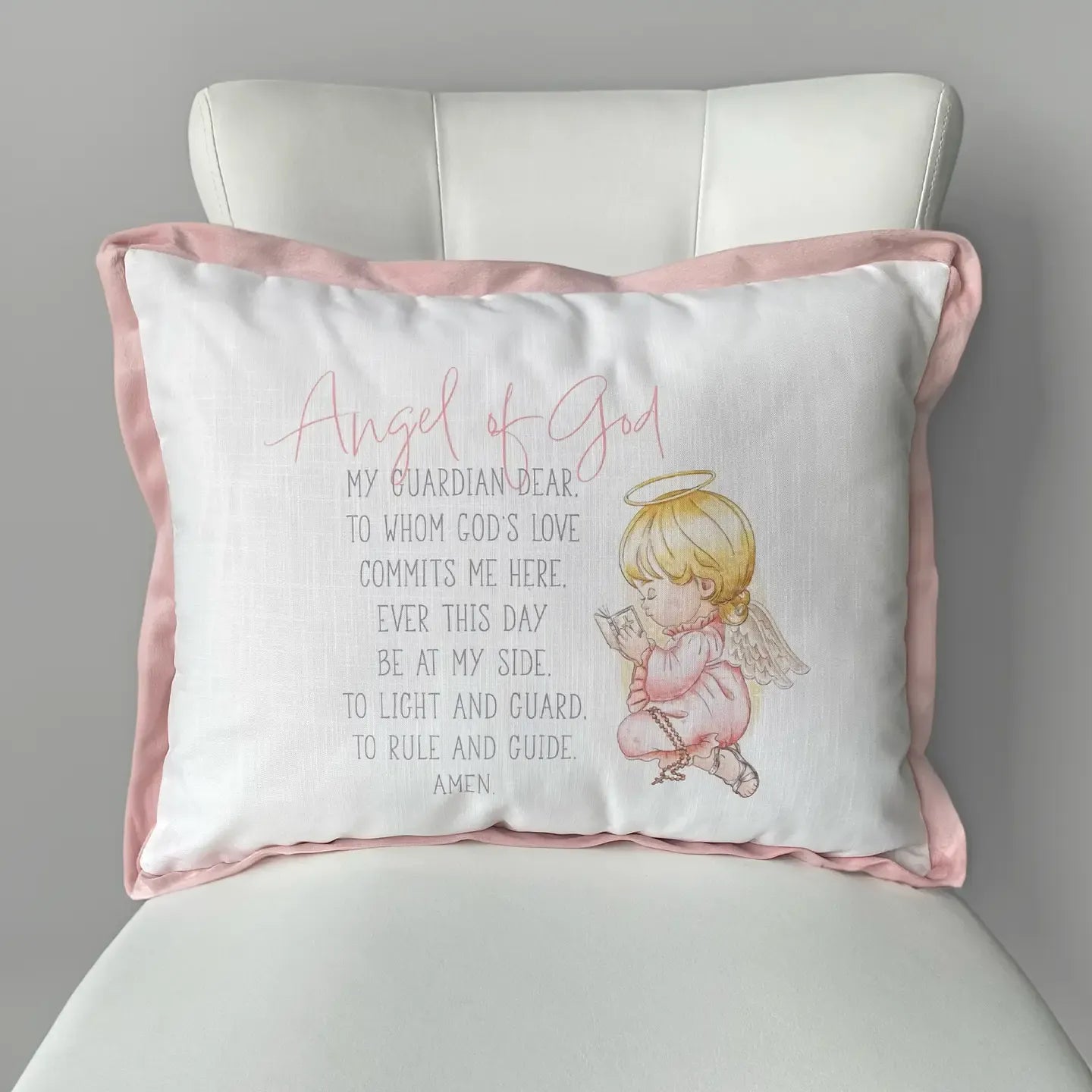 Guardian Angel Pillow for Girl_Baptism Gift