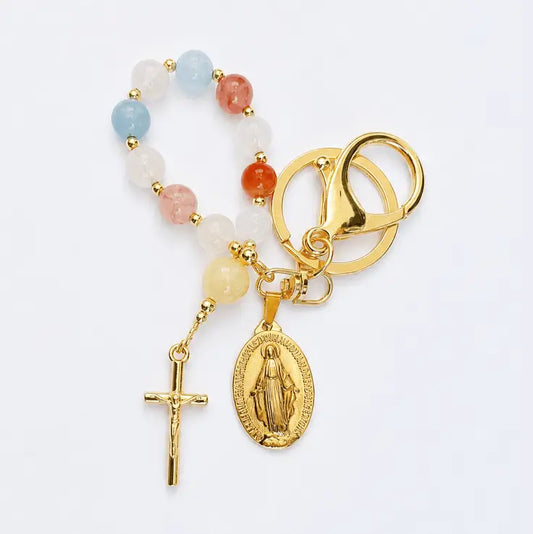 Rosary Decade Charm Keychain