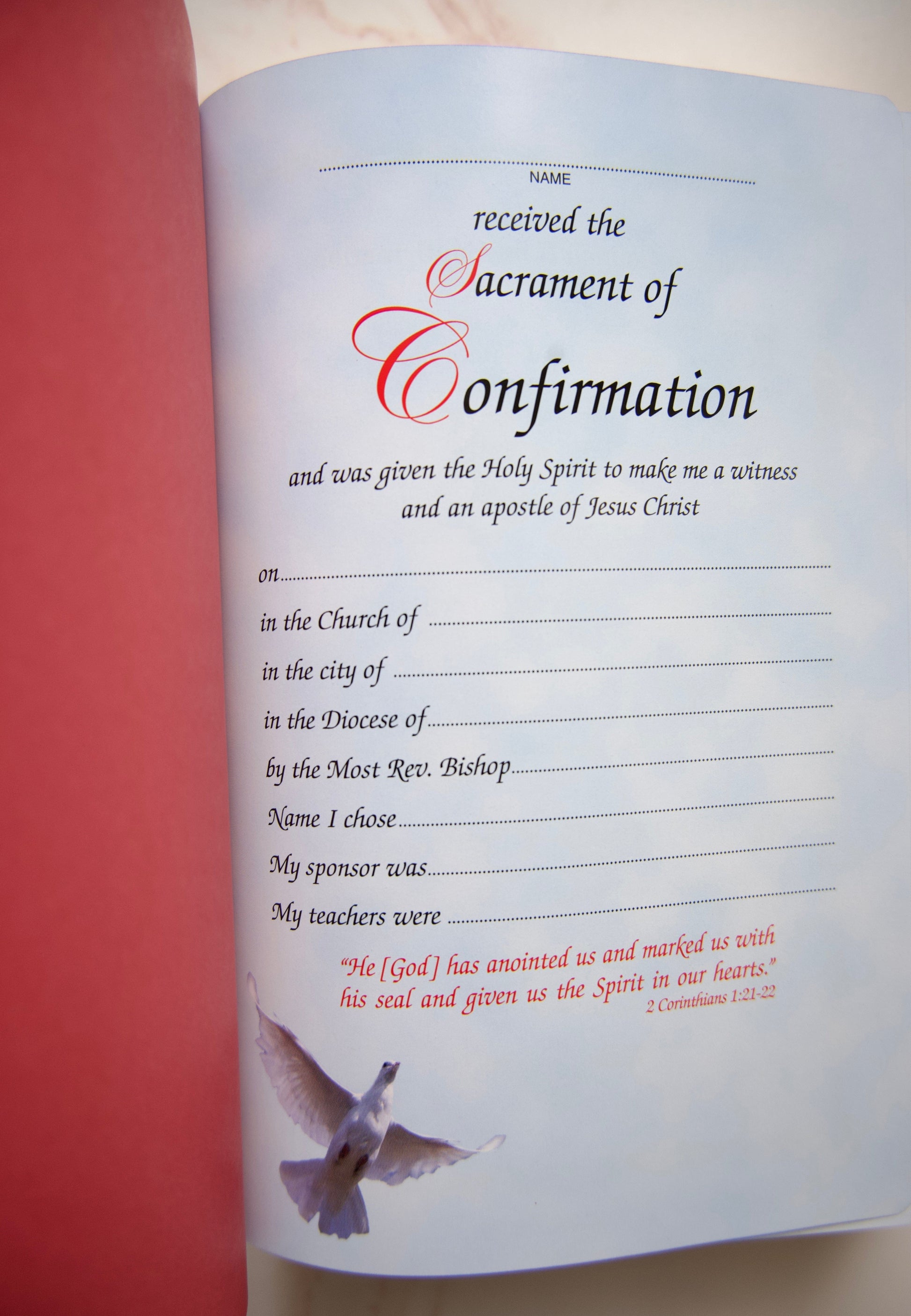 Confirmation Bible Inside