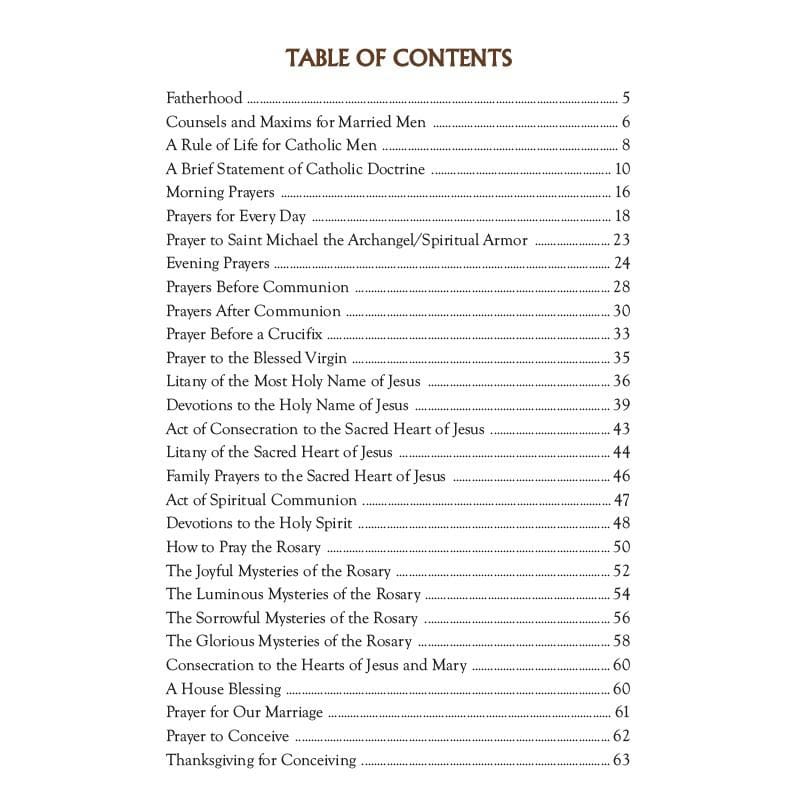 Fathers' Manual Prayer Booklet