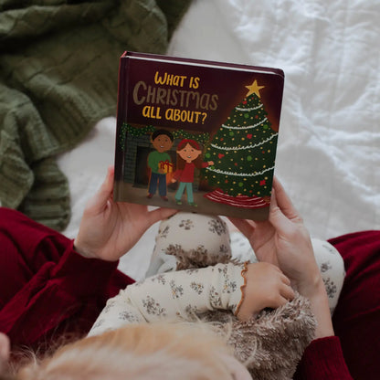 Christian Christmas children's book for toddlers about the birth of Jesus, featuring an interactive touch-and-feel board book teaching the true meaning of Christmas.